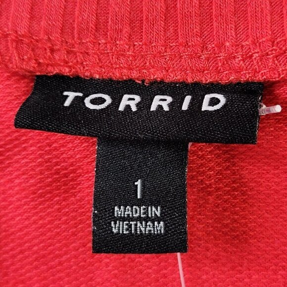 Torrid Ruffled Shoulders Sweatshirt Size 1 1X Pullover V Neck Long Sleeve New - Picture 7 of 15